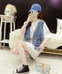 Denim patchwork cardigan